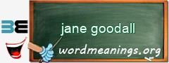 WordMeaning blackboard for jane goodall